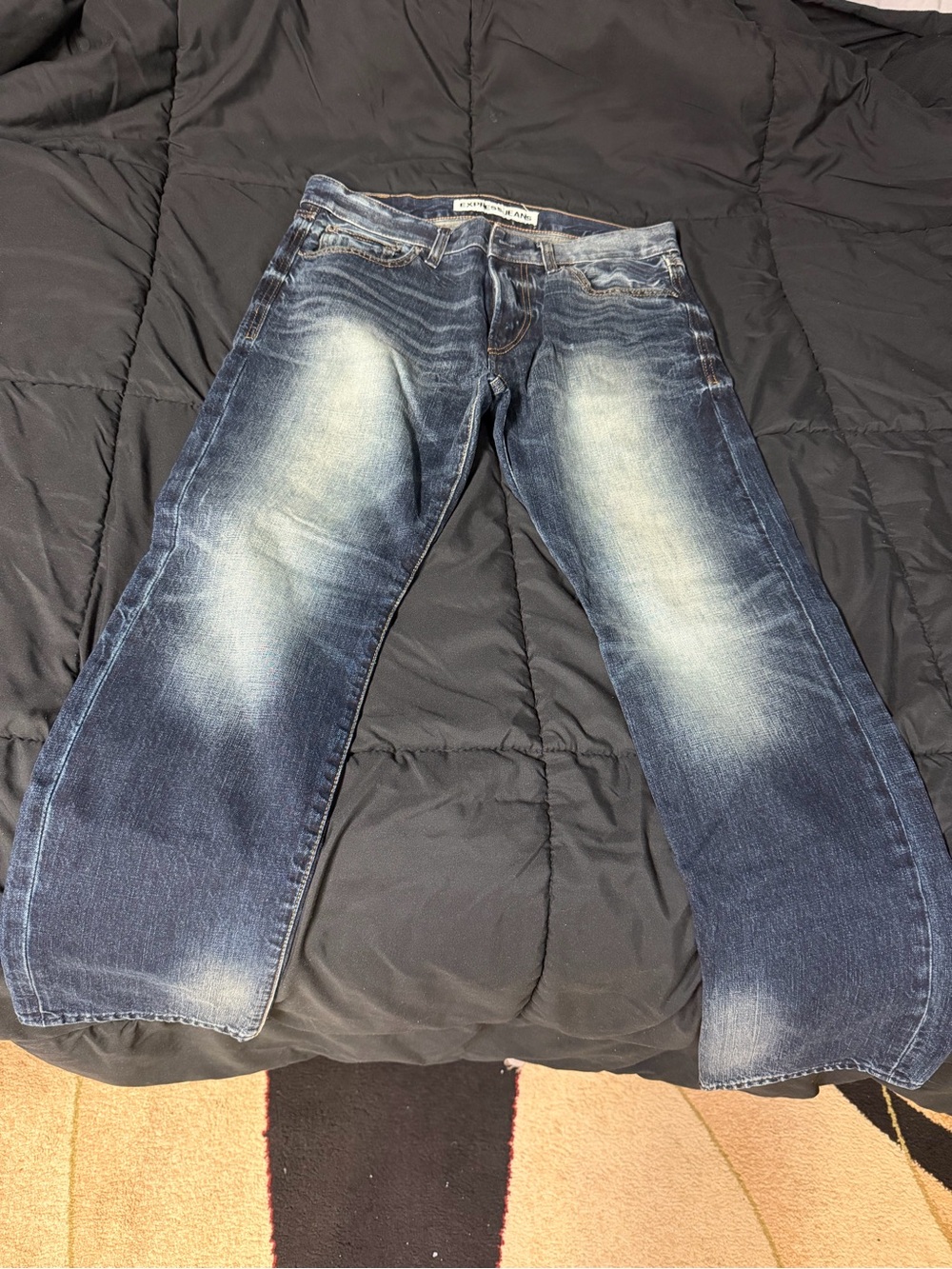 Express Men’s Slim Fit Jeans in Washed Blue